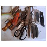 Lot of (15) Assorted Knives, Scissors, Cutters and Blades