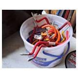 Lot of (1 Bucket) Assorted Garage Storage Hooks