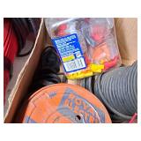 Lot of (1 Box) Electrical Components, Ballast (new), Partial Spools of Wire, Wire Nuts