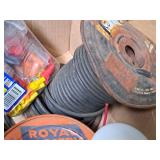 Lot of (1 Box) Electrical Components, Ballast (new), Partial Spools of Wire, Wire Nuts