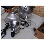Lot of (3) Assorted Clamp-On Shop Work Lights