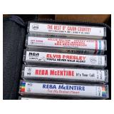 Lot of (1 Box) Assorted Cassette Tapes - Neil Diamond, Reba McEntire, Elvis Presley, Hank Williams, Patsy Cline, Tammy Wynette and more