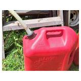 Lot of (2) Plastic Gasoline Cans - 5-Gallon and 2.5-Gallon