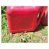 Lot of (2) Plastic Gasoline Cans - 5-Gallon and 2.5-Gallon