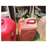 Lot of (2) Plastic Gasoline Cans - 5-Gallon and 2.5-Gallon