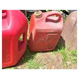 Lot of (2) Plastic Gasoline Cans - 5-Gallon and 2.5-Gallon