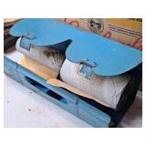 Lot of (1 Box) Assorted Sanding Materials - Belts, Discs, Sheets + Dispenser