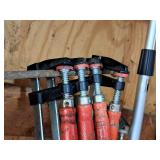 Lot of (6) Bar Clamps - 9" (x4), 22" (x1) and 26" (x1)