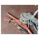 Lot of (4) Hitch, Hand Winch and (2) Chain Tighteners