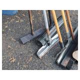 Lot of (7) Assorted Floor Cleaning Tools - Broom, Shovel, Scrapers