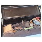 Tool Box with Assorted Hand Tools, Misc. Hardwares