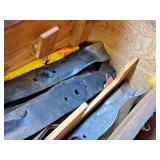 Lot of  Assorted Mower Blades with Wooden Box with Lid