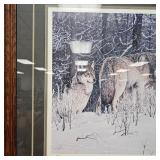 1992 Bruce Miller #428/1280 Pencil Signed Wolves, 36x29