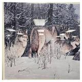 1992 Bruce Miller #428/1280 Pencil Signed Wolves, 36x29