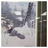 1992 Bruce Miller #428/1280 Pencil Signed Wolves, 36x29