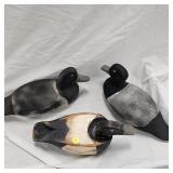 3 Gorgeous Hand Carved Duck Decoys