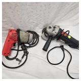 4" Black N Decker Grinder and Milwaukee Drill
