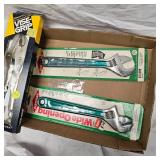 2 New Diamond Adj Wrenches and New Vise Grip
