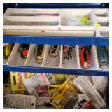 Steel Tackle Box filled with Lures and Daredevils with yard Game