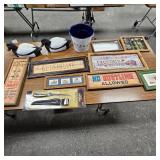 Box of Home Décor, Fillet Knife and Decoys