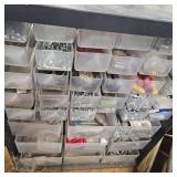 Lot with Router and Nuts, Bolts, Screw Bin