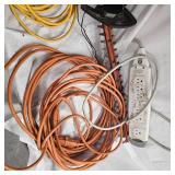 Lot of 3 Extension Cords and Hedge Trimmer