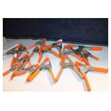 Set of 13 Assorted Metal Spring Clamps with Orange Handles