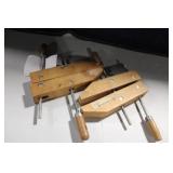 Pair of 12 Inch Wooden Hand Screw Clamps