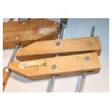 Pair of 12 Inch Wooden Hand Screw Clamps