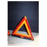 Set of 3 Foldable Emergency Roadside Reflective Warning Triangles with Red Case