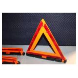 Set of 3 Foldable Emergency Roadside Reflective Warning Triangles with Red Case