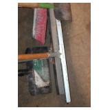 Lot of 7 Cleaning Tools Including Squeegee, Mop, Brooms and Snow Shovel