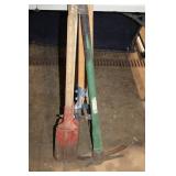 Set of 3 Manual Post Hole Diggers and Pickaxe