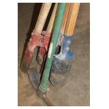 Set of 3 Manual Post Hole Diggers and Pickaxe