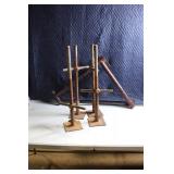 Set of 4 Adjustable Steel Scaffold Jacks with Base Plates
