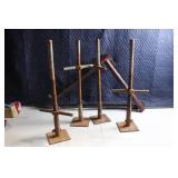 Set of 4 Adjustable Steel Scaffold Jacks with Base Plates