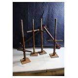 Set of 4 Adjustable Steel Scaffold Jacks with Base Plates