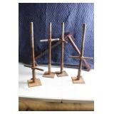 Set of 4 Adjustable Steel Scaffold Jacks with Base Plates