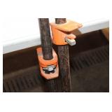 Pair of 48 Inch Pipe Clamps with Cast Iron Fixtures