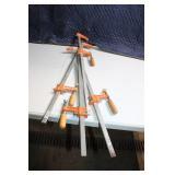 Set of 4 Heavy-Duty Bar Clamps with Wooden Handles