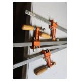 Set of 4 Heavy-Duty Bar Clamps with Wooden Handles