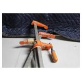 Set of 4 Heavy-Duty Bar Clamps with Wooden Handles