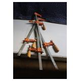 Set of 4 Heavy-Duty Bar Clamps with Wooden Handles