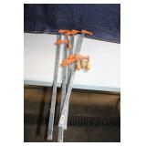 Set of 4 Jorgensen Steel Bar Clamps 36 Inch with Wooden Handles