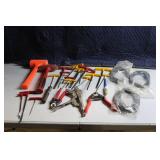 Mixed Hand Tools Set with T-Handle Hex Keys, Clamps, Mallets, and Coiled Wires