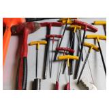 Mixed Hand Tools Set with T-Handle Hex Keys, Clamps, Mallets, and Coiled Wires