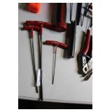 Mixed Hand Tools Set with T-Handle Hex Keys, Clamps, Mallets, and Coiled Wires