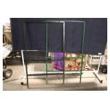 Pair of Metal Window Frames with Green and Black Finish 32x32 in