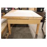Used Wood Work Table 77x59 Inches