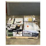 Large LOT of Lamps, Lighting, Electronics, Home Security, Faucets, Showers and Other Items. Mixed Lot. Open Box, For Parts (Great for eBay resellers)